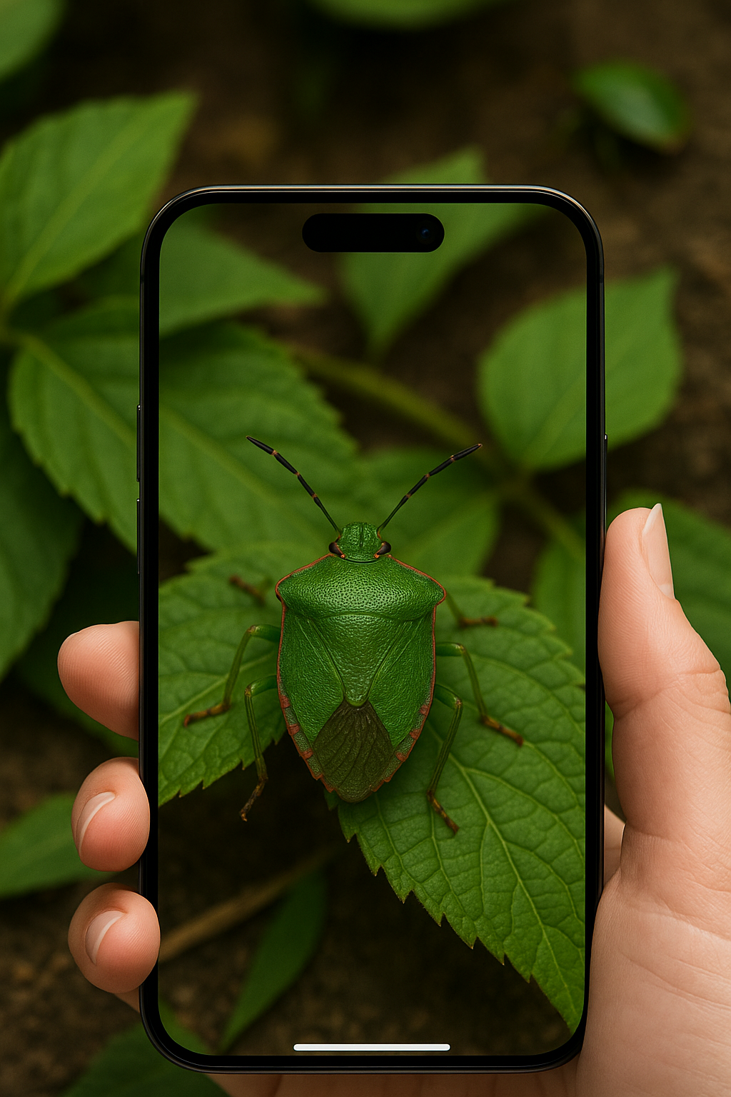 Taking a photo of a bug